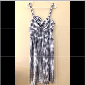 Antonio Melani blue gingham front tie dress